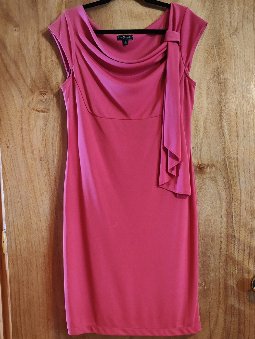Chadwicks Shape Benefits Dress Pink Cowl Neck Inner Shaping Slip Cap Sleeve 12